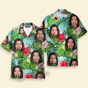 Custom Photo Face Hibiscus Flower Summer 3 - Hawaiian Shirt