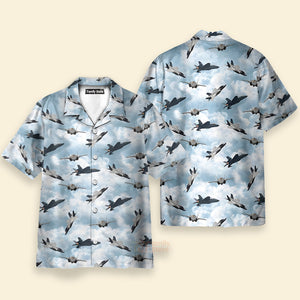 Sky Aircraft Hawaiian Shirt, Airplane Aloha Shirt, Aviation Shirt For Men