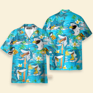 Shark Eating Pizza Hawaiian Shirts PN303062Lb