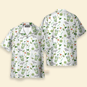 Amazing Mojito Green White Aloha Hawaiian Shirts For Men And For Women