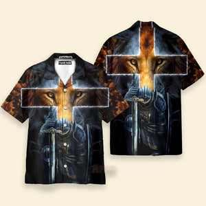 Warrior Of Christ Lion Cross Hawaiian Shirt