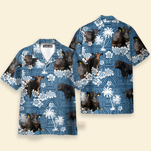 Unique Black Blue Angus Hawaiian Shirts