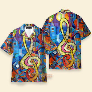 FamilyStore Music Note Guitar - Hawaiian Shirt