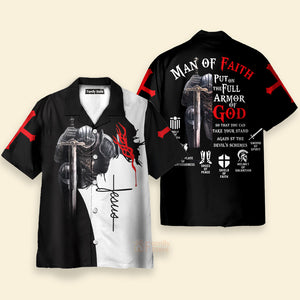 Man of Faith Templar Knight Christian God Jesus Hawaiian Shirt - PN303008Lb