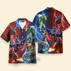 Dragon Vs Wolves Hawaiian Shirt