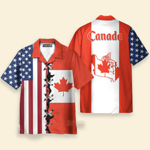 Canada Flag Red Aloha Hawaiian Shirts For Men And For Women