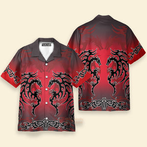 Red Tribal Dragon Hawaiian Shirt