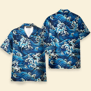 FamilyStore Ukiyoe Wave Blue Ocean - Hawaiian Shirt