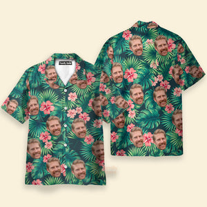 Personalized Shirt with Text Men's Hawaiian Shirt Red Flowers