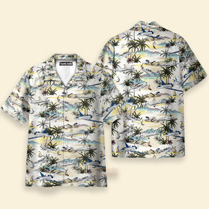 Army Aviation Aircraft Tropical Pattern Hawaiian Shirt