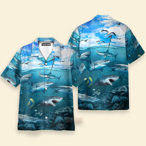 Shark Undersea Darkness Art Hawaiian Shirt