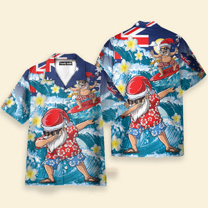 Christmas In July Dabbing Santa Funny Summer Hawaiian Shirt