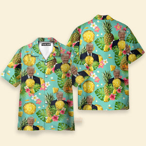 Custom Donald Trump Photo Tropical Style Hawaii Shirt