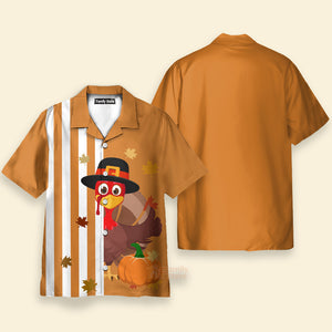 Thanksgiving Turkey Stripe Pattern Hawaiian Shirt