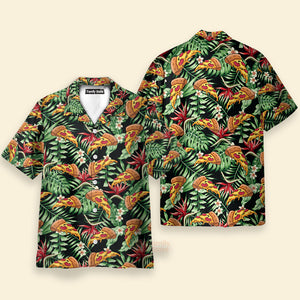 Funky Tropical Pizza Shirt For Men Hawaiian Shirt