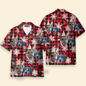 Custom Photo Retro Winter Buffalo Plaid Funny For Men, Husband -  Hawaiian Shirt