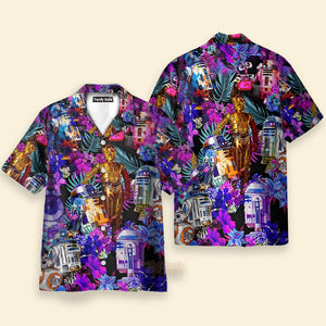 Special Starwars R2-D2 With Friends Synthwave - Hawaiian Shirt