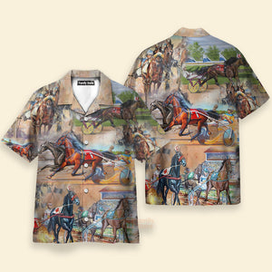 Horse Harness Racing On With Passion - Hawaiian Shirt