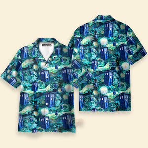 Tardis Starry Night Doctor Who Hawaiian Shirt