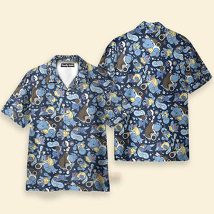 Blastoise Wartortle Squirtle Pokemon Pattern Hawaiian Shirt