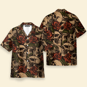 Skull Rose Men's Short Sleeve Shirt