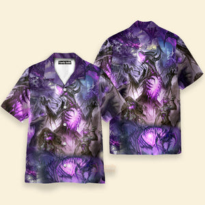 Skull Dragon Love Life Purple Hawaiian Shirt