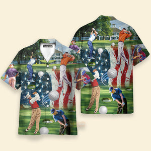 Golf Independence Day American Flag - Hawaiian Shirt