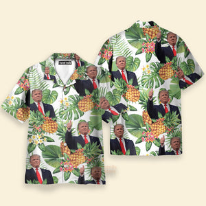 Custom Donald Trump Photo Tropical Style Hawaii Shirt