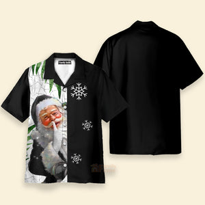Christmas Santa Coming Black Hawaiian Shirt