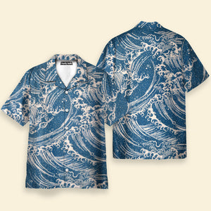 FamilyStore Ocean Great Waves Japanese Style - Hawaiian Shirt