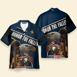 Navy Honor The Fallen Eagle With Gun Veteran U.S. Navy Hawaiian Shirt