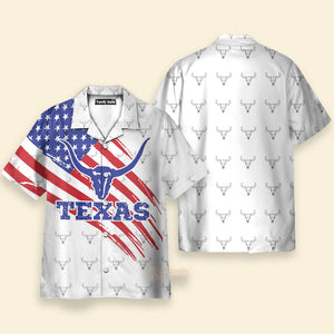 Texas Flag Longhorn Pattern Unique Texas Hawaiian Shirt