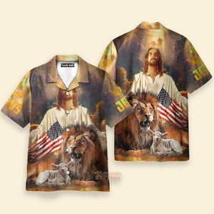 FamilyStore Jesus God With Lion And Goat - Hawaiian Shirt