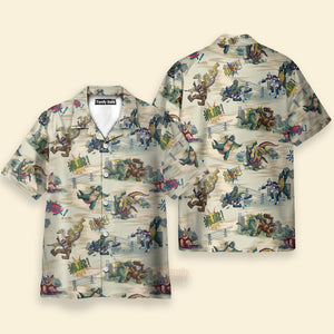 Monsters Kaiju Battles Hawaiian Shirt