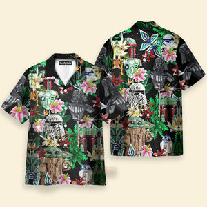 Starwars Lego Baby Yoda, Darth Vader and Stormtroopers Hawaiian Shirt