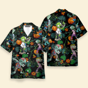 Halloween Zombie Tropical Pumpkin Scary - Hawaiian Shirt