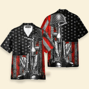 FamilyStore Veterans Memorial Day Red And Black - Hawaiian Shirt