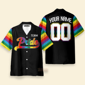 Personalized Name And Number Lgbt Pride Team Hawaiian Shirt