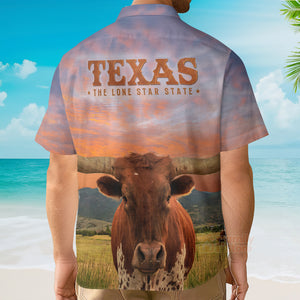 Texas Longhorn Bull Hawaiian Shirt, Unique Texas Shirt For Texas Lovers