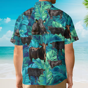 Custom PhotoBlack Angus Cattle Lover - Hawaiian Shirt