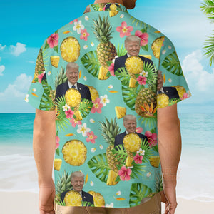 Custom Donald Trump Photo Tropical Style Hawaii Shirt