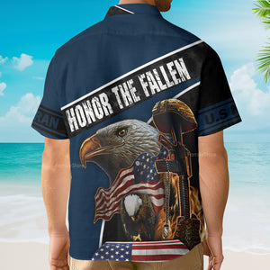 Navy Honor The Fallen Eagle With Gun Veteran U.S. Navy Hawaiian Shirt