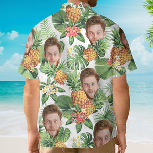 Custom Photo Face Hibiscus Flower Summer - Personalized Hawaiian Shirt