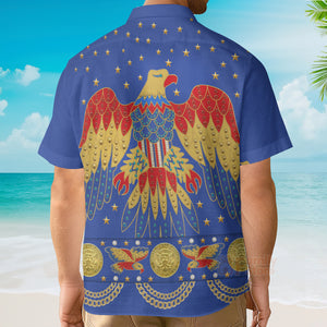 FamilyStore Elvis Eagle Blue - Costume Cosplay Hawaiian Shirt