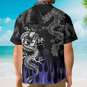 Dragon With Blue Flame Hawaiian Shirt