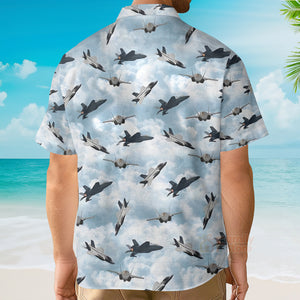 Sky Aircraft Hawaiian Shirt, Airplane Aloha Shirt, Aviation Shirt For Men