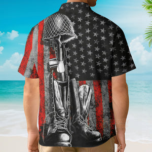 FamilyStore Veterans Memorial Day Red And Black - Hawaiian Shirt