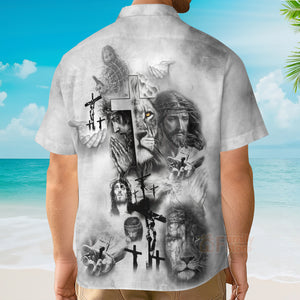 Jesus And Lion Hawaiian Shirt