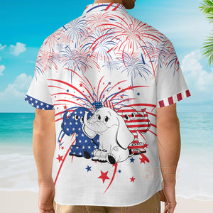 Independence Day ELephant 3D Hawaiian Shirt