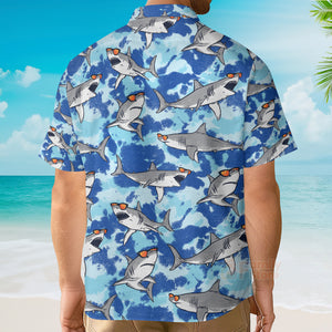 Tie Dye Sharks Wearing Sunglasses Hawaiian Shirt